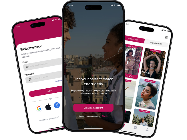 Velvet Dating app screens